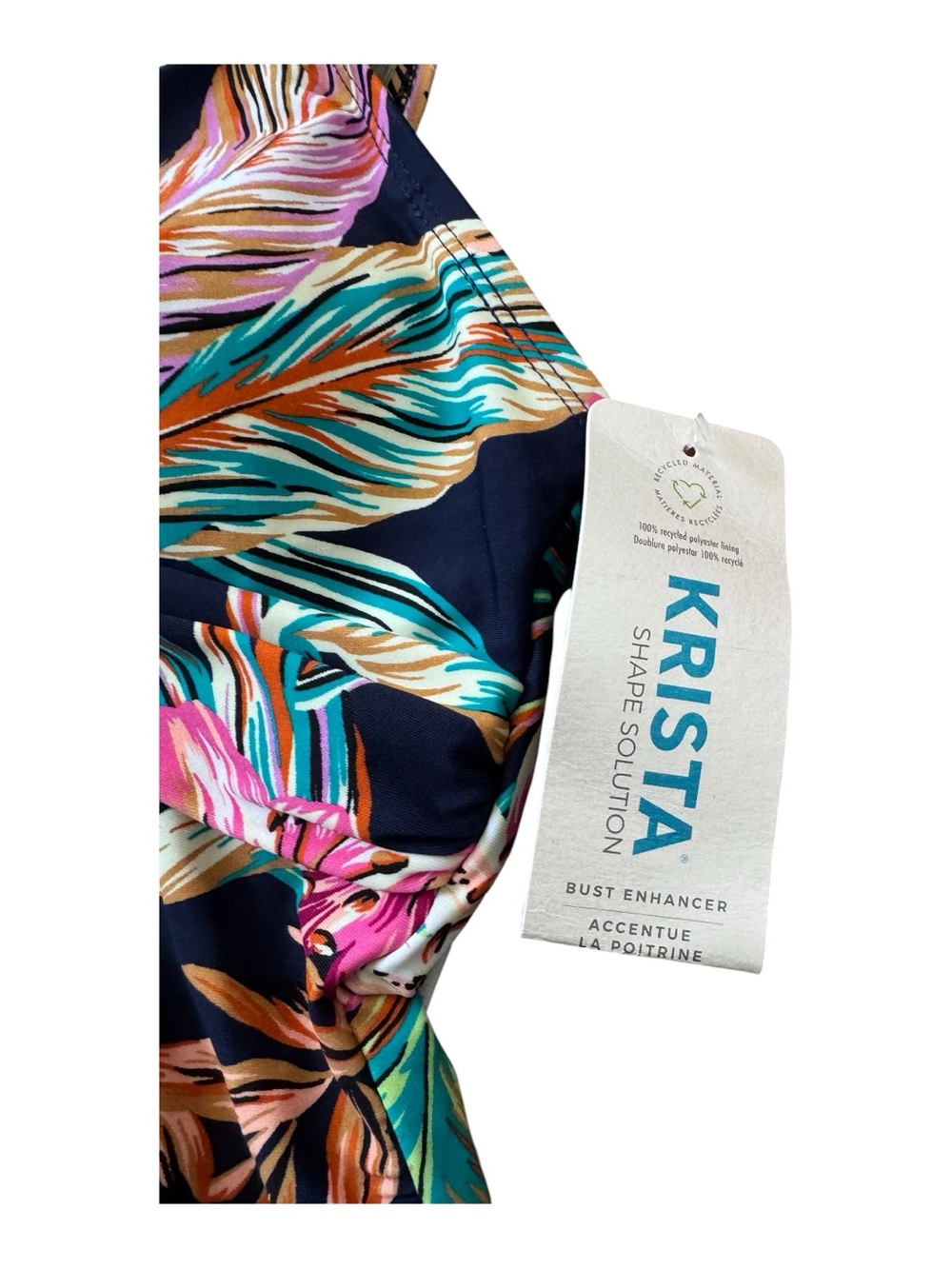 Krista Sport by Christina NWT Tankini Top S Tropical Floral Bust Enhancer - Picture 7 of 10
